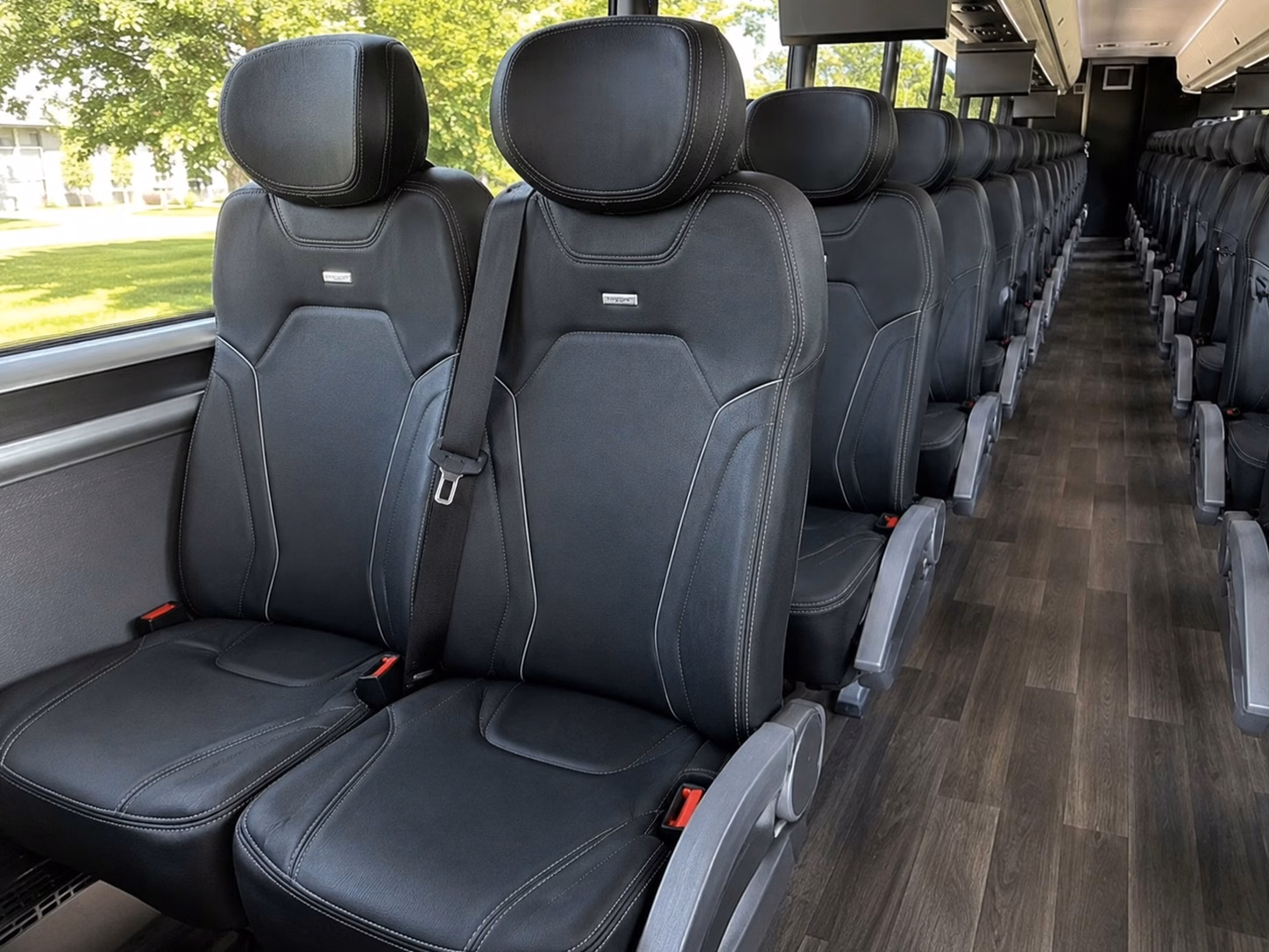 texas city charter bus rental interior
